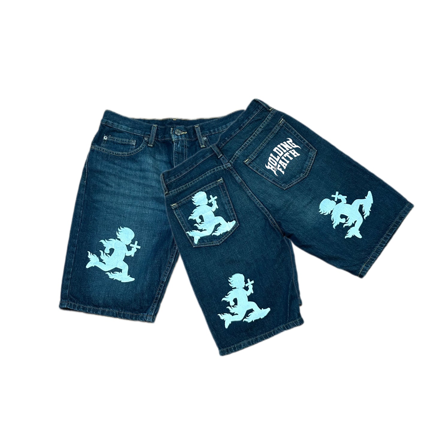 Holding Faith - Screen printed Jorts